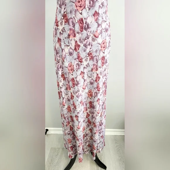 PRINCIPLES Vintage Women Long Maxi Dress Size 12 Purple Sleeveless Zip Lined - Picture 3 of 12